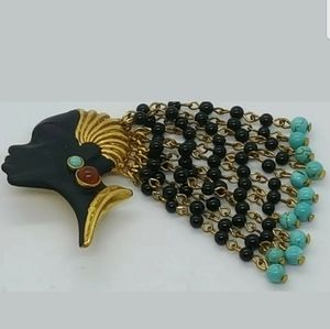 Askew London - 18k GP  Blackamoor braided Hair Pin